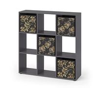 Vicco Meuble de Rangement Cube Nove, Noir, 104x108cm