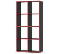 Vicco Meuble de Rangement Cube Scutum, Noir/Rouge, 72 x 143 cm