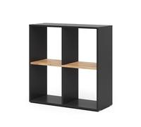 Vicco Meuble de Rangement Cube Tetra, Anthracite/chêne doré, 72x72.6cm, pour Le Rangement et la présentation de Livres ou de boîtes décoratives