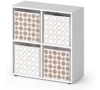Vicco Meuble de rangement cube Tetra, Blanc, 72.6x72cm avec 4 boxes pliants opt.2 Blanc