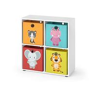 Vicco Meuble de Rangement Cube Tetra, Blanc, 72.6x72cm, pour Le Rangement de Livres et de boîtes de Rangement 30x30 cm