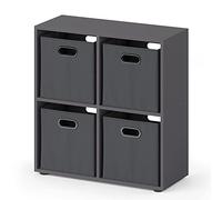 Vicco Meuble de Rangement Cube Tetra, Gris, 72.6x72cm, pour Le Rangement de Livres et de boîtes de Rangement 30x30 cm
