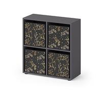 Vicco Meuble de Rangement Cube Tetra, Noir, 72.6x72cm