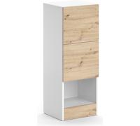 Vicco meuble de rangement de salle de bain Alf, 35 x 92 cm avec 2 tiroirs, Blanc/Chêne