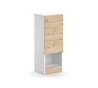 Vicco Meuble de Rangement de Salle de Bain Alf, Blanc/Chêne, 35 x 92 cm avec 2 tiroirs