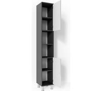 Vicco meuble de rangement de salle de bain Fynn, 30 x 190 cm, Anthracite/Blanc Haute brillance