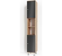 Vicco meuble de rangement de salle de bain Fynn, 30 x 190 cm, Anthracite/Chêne de force doré