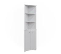 Vicco Meuble de Rangement de Salle de Bain Fynn, Blanc, 35.6 x 175 cm Armoire d'angle avec 2 Portes