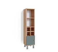 Vicco Meuble de Rangement de Salle de Bain Fynn, Vert/Chêne de Force doré, 30 x 130.6 cm Petite Porte