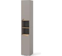 Vicco Meuble de Rangement de Salle de Bain Marelle, Grège/Chêne Artisan, 30 x 180 cm avec Portes, et Compartiments Ouverts