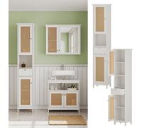 Vicco meuble de rangement de salle de bain Rosario, 32 x 170 cm avec 2 portes et un tiroir, Blanc
