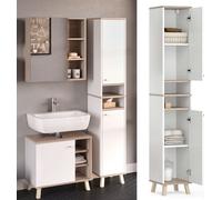 Vicco meuble de rangement de salle de bain Senyo, 30 x 174 cm, Blanc/Sonoma