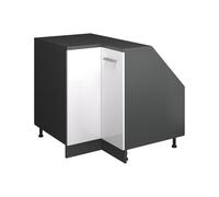 Vicco Meuble de Rangement sous Pente Armoire d'angle Rion, Blanc Haute Brillance, 75.6x81.6cm 1 Porte, 60 cm de Profondeur, adapté au Rangement Peu encombrant sous Les toits en Pente