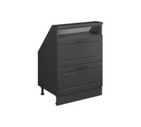 Vicco Meuble de Rangement sous Pente Rion, Anthracite Campagne, avec 2 tiroirs, adapté au Rangement Peu encombrant sous Les toits en Pente