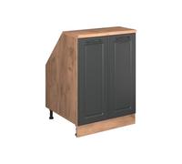 Vicco Meuble de Rangement sous Pente Rion, Anthracite Campagne/Chêne doré