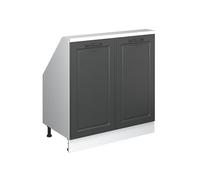 Vicco Meuble de Rangement sous Pente Rion, Anthracite Maison de Campagne/Blanc, avec 2 Portes