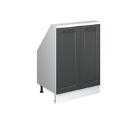 Vicco Meuble de Rangement sous Pente Rion, Anthracite Maison de Campagne/Blanc, avec 2 Portes, adapté au Rangement Peu encombrant sous Les toits en Pente