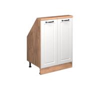 Vicco Meuble de Rangement sous Pente Rion, Blanc campagnard/Chêne doré, avec 2 Portes, adapté au Rangement Peu encombrant sous Les toits en Pente