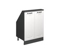 Vicco Meuble de Rangement sous Pente Rion, Blanc Cottage/Anthracite, avec 2 Portes