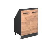 Vicco Meuble de Rangement sous Pente Rion, Chêne doré/Anthracite, avec 2 Portes