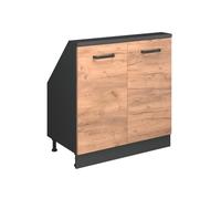 Vicco Meuble de Rangement sous Pente Rion, Chêne doré/Anthracite, avec 2 Portes