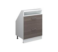 Vicco Meuble de Rangement sous Pente Rion, Gris Noble/Blanc, avec 2 tiroirs