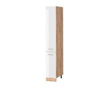 Vicco Meuble Haute de Cuisine R-Line, Blanc Haute Brillance/Chêne de Force doré, 30 cm