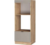Vicco Meuble micro-ondes Fame-Line, 60 cm ouvert, GrisBeige/Chêne de force doré