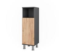 Vicco Meuble midischrank Fynn, Anthracite/chêne doré, 30x95cm, pour Le Rangement des Accessoires de Salle de Bain et Compatible avec Fynn