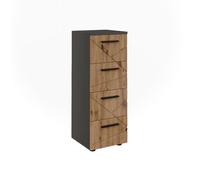 Vicco Meuble Midischrank Irma, Anthracite/Artisan, 30x81cm avec 4 tiroirs, Convient pour Le Rangement des Accessoires de Salle de Bain et des Serviettes