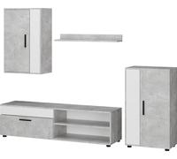 Vicco Meuble mural Berno, set, 4 pièces, Béton/blanc