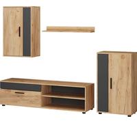 Vicco Meuble mural Berno, set, 4 pièces, Chêne doré/anthracite