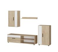 Vicco Meuble Mural Berno, Sonoma, Lot de 4, Convient au Rangement des appareils multimédias et des Accessoires