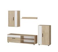 Vicco Meuble Mural Berno, Sonoma, Set de 4 pièces, adapté à la Fixation Murale avec des étagères Ouvertes