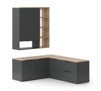 Vicco Meuble Mural Wido, Anthracite, 5 pièces, combinable avec d'autres éléments de la série Wido