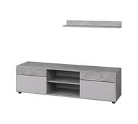 Vicco Meuble-paroi Berno, Béton/Blanc, 2 pièces