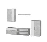 Vicco Meuble-paroi Berno, Béton, Lot de 4, Convient au Rangement des appareils multimédias et des Accessoires