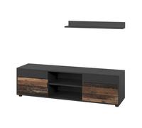 Vicco Meuble-paroi Berno, Noir/Ancien Style, 2 pièces