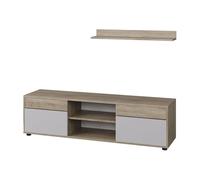 Vicco Meuble-paroi Berno, Sonoma/Blanc, 2 Parties, pour Le Rangement des Accessoires multimédias et la présentation de décorations