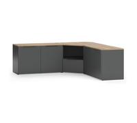 Vicco Meuble-paroi Wido, Anthracite, 3 Parties, adapté à Une Installation Murale ou à Poser