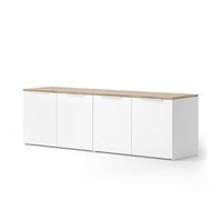 Vicco Meuble-paroi Wido, Blanc/Sonoma, 2 pièces, pour Le Rangement et la présentation d’appareils multimédias