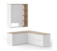 Meuble-paroi Wido, 5 pièces, Blanc/Sonoma, Vicco 51729