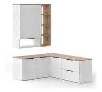 Vicco Meuble-paroi Wido, Blanc/Sonoma, 5 pièces Blanc/Sonoma