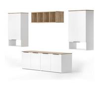 Vicco Meuble-paroi Wido, Blanc/Sonoma, 5 pièces Blanc/Sonoma G