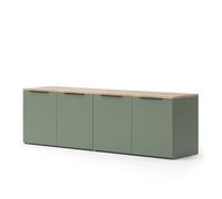 Vicco Meuble-paroi Wido, Vert, 2 Parties, pour Le Rangement et la présentation d’appareils multimédias