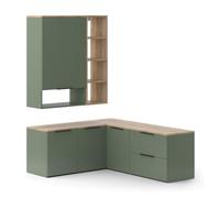 Vicco Meuble-paroi Wido, Vert, 5 Parties, combinable avec d'autres éléments de la série Wido