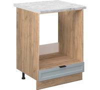 Vicco Meuble pour four Fame-Line, 60 cm , PT Marbre, Bleu clair-gris/Chêne de force doré