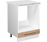 Vicco meuble pour four Fame-Line, 60 cm , PT Marbre, Chêne de force doré/Blanc