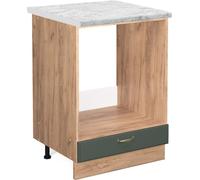 Vicco meuble pour four Fame-Line, 60 cm , PT Marbre, Vert Or Campagne/Chêne de force doré