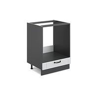 Vicco Meuble pour Four Fame-Line, Blanc Campagne, 60cm | Façade en MDF · Sans plan de travail · Pieds réglables en hauteur · Poignées en métal · Intégration facile